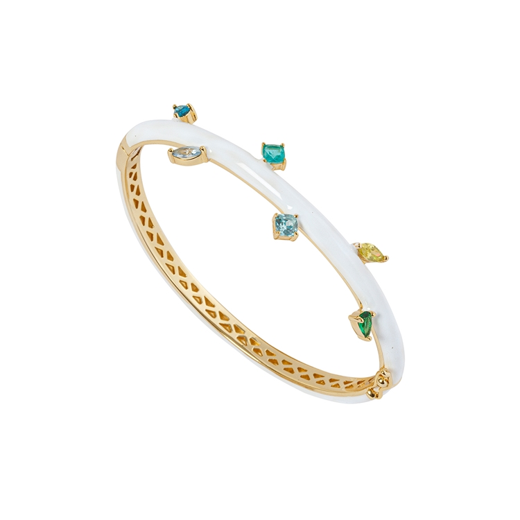 Bracelete Esmaltado Zircônias Lapidadas