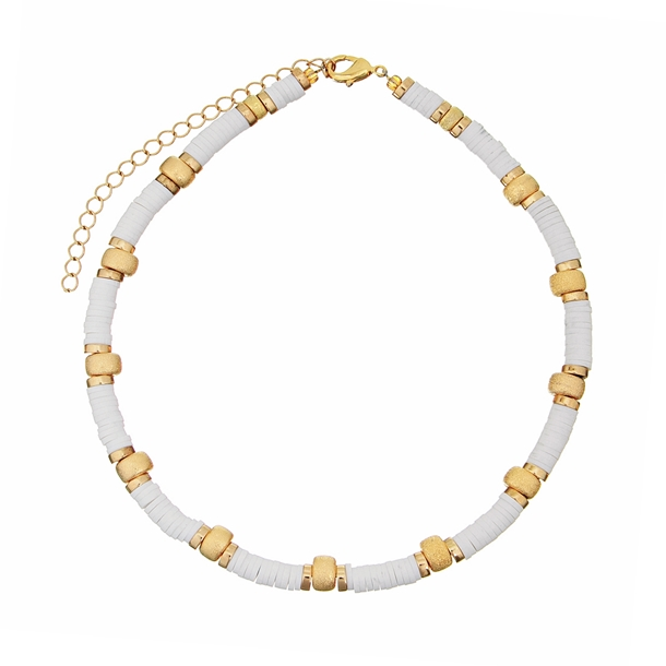 Colar Beads Hematitas Off White