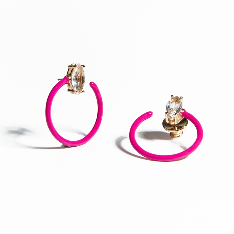 Argola Esmaltada com Zircônias