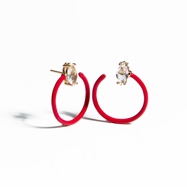 Argola Esmaltada com Zircônias