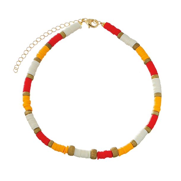 Colar Beads Dourado Tons Laranja