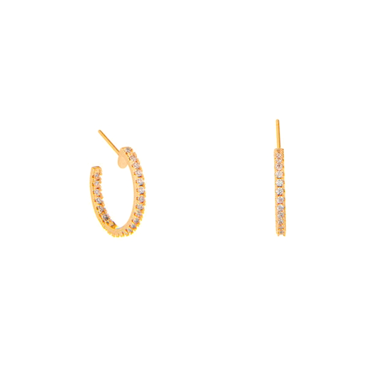 Argola Mini Classics Zircônias