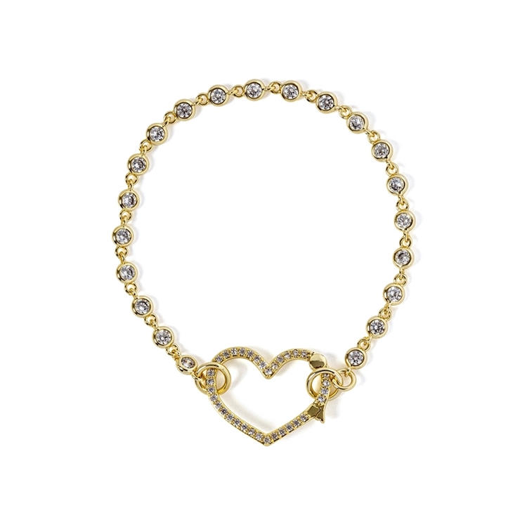 Pulseira Coração Zircônia Cristal