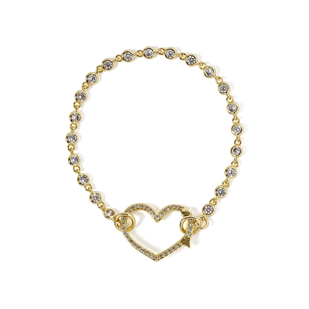 Pulseira Coração Zircônia Cristal
