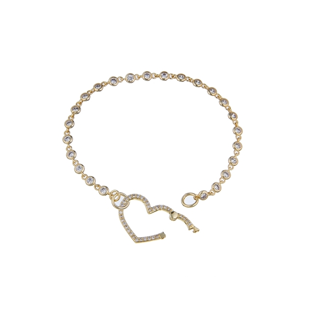 Pulseira Coração Zircônia Cristal