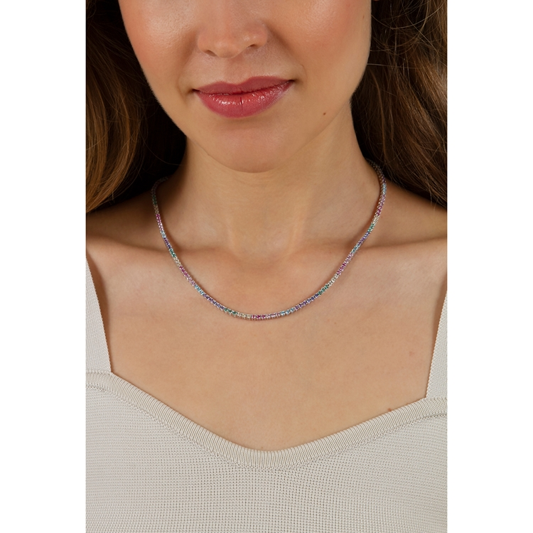 Colar Riviera Anna Rainbow 45cm
