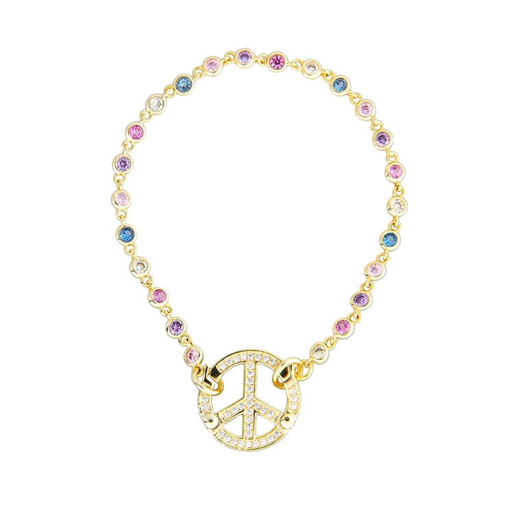 Pulseira Peace Zircônia Rainbow