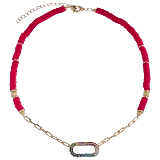 Colar Beads Melancia Clasp Retângulo