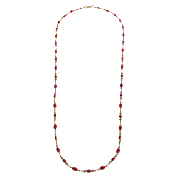 Colar Longo Navete Coral