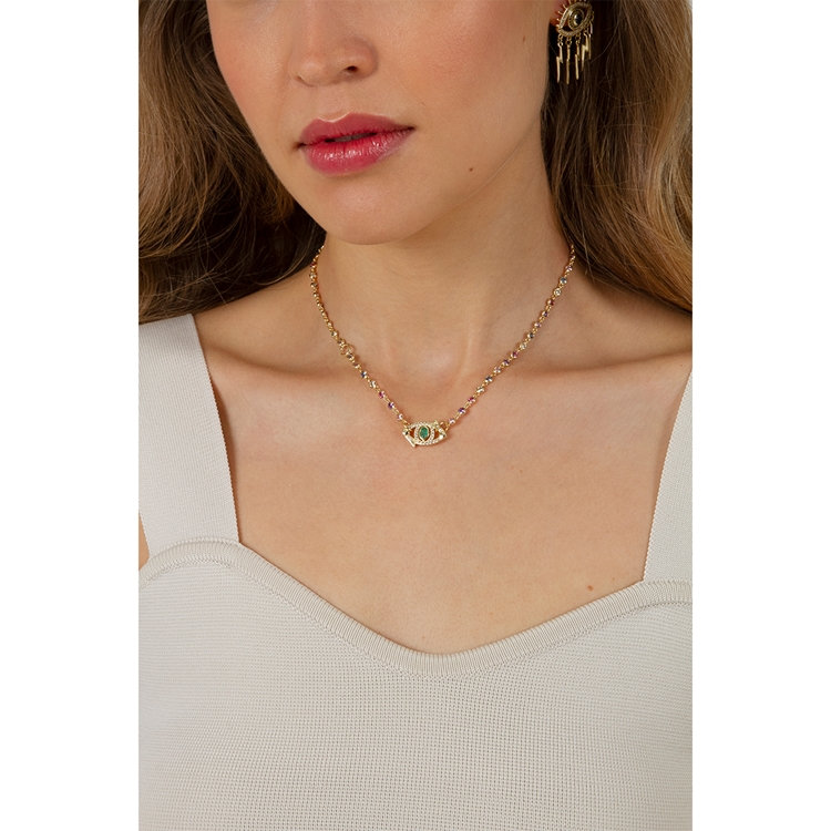 Choker Olho Grego Zircônia Rainbow
