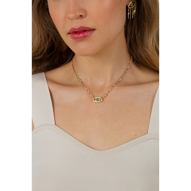 Choker Olho Grego Zircônia Rainbow