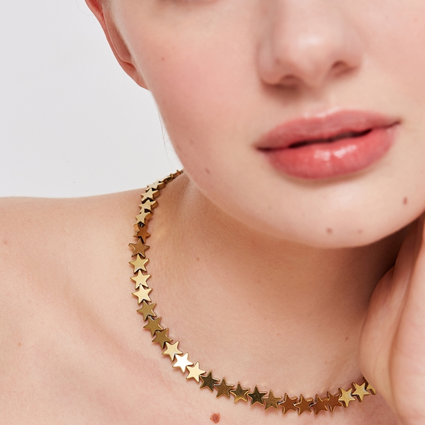 Choker Hematita Estrelas