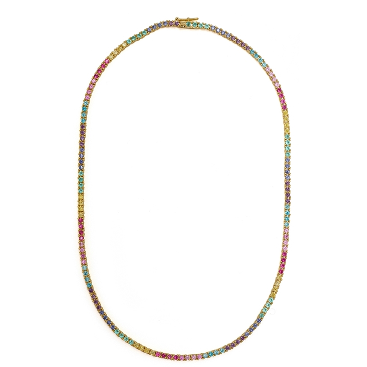 Colar Riviera Aurora Rainbow 38cm