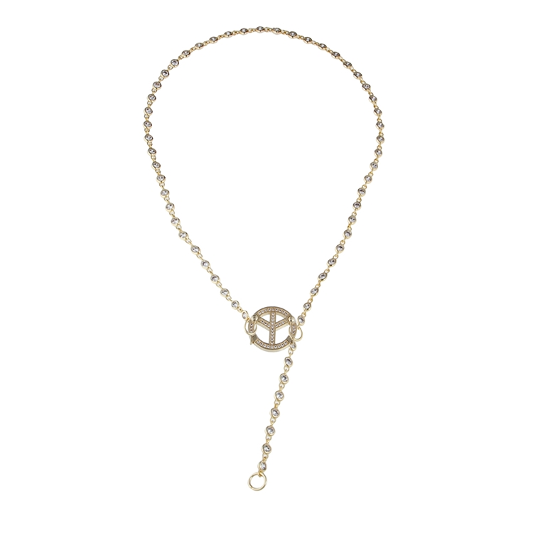 Colar Choker Peace Zircônia Cristal