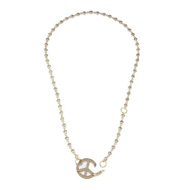 Colar Choker Peace Zircônia Cristal