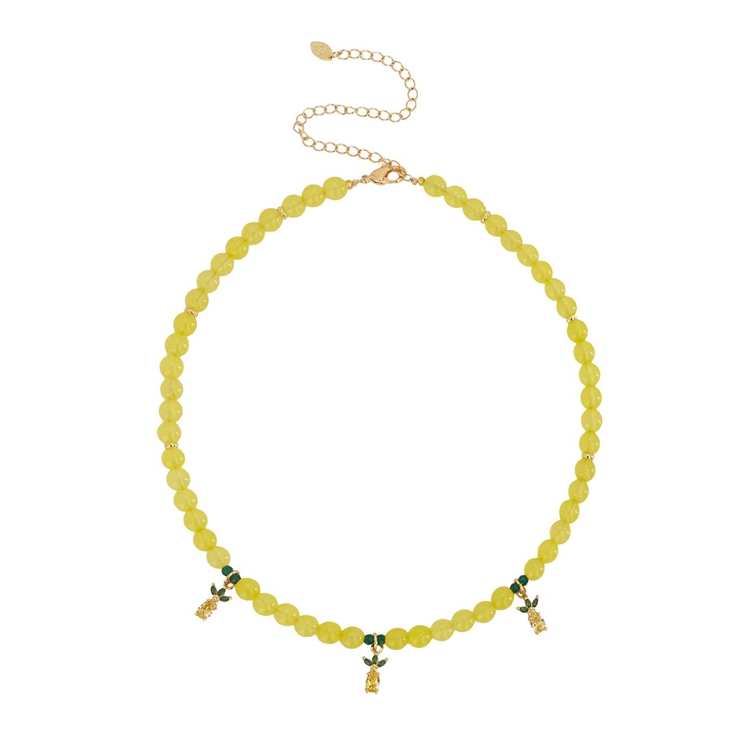 Colar Jade & Fruta Abacaxi