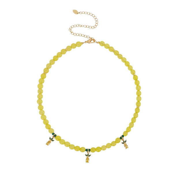 Colar Jade & Fruta Abacaxi
