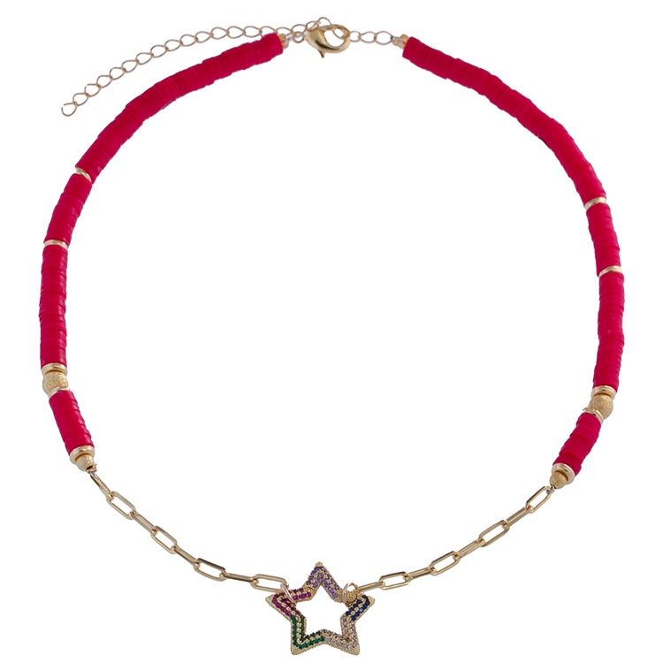 Colar Beads Melancia Clasp  Estrela