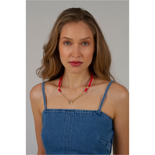 Colar Beads Melancia Clasp  Estrela