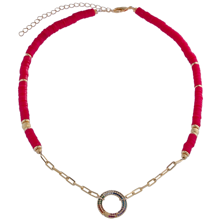 Colar Beads Melancia Clasp Círculo