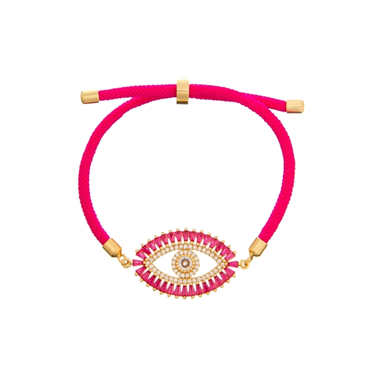 Pulseira Energy Olho Pink Dourado
