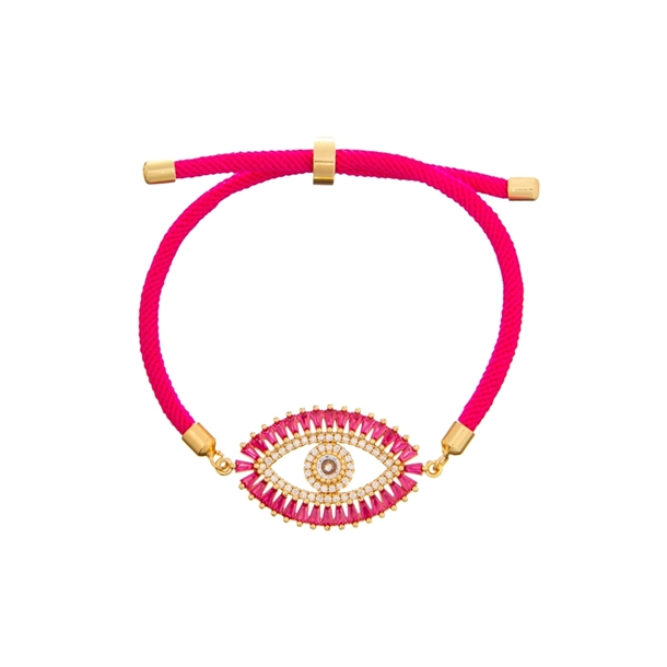 Pulseira Energy Olho Pink Dourado