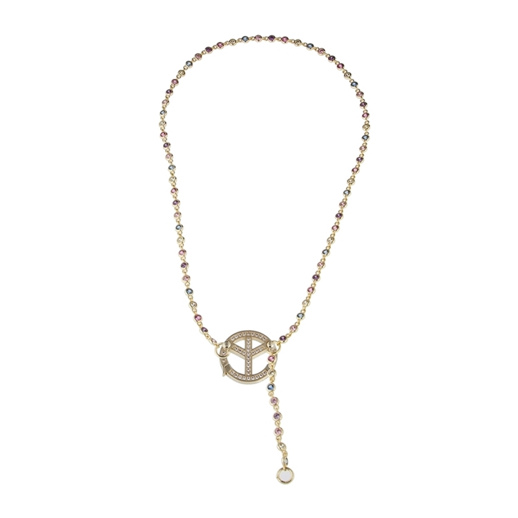 Colar Choker Peace Zircônia Rainbow