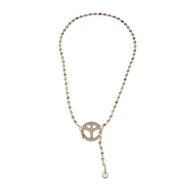 Colar Choker Peace Zircônia Rainbow