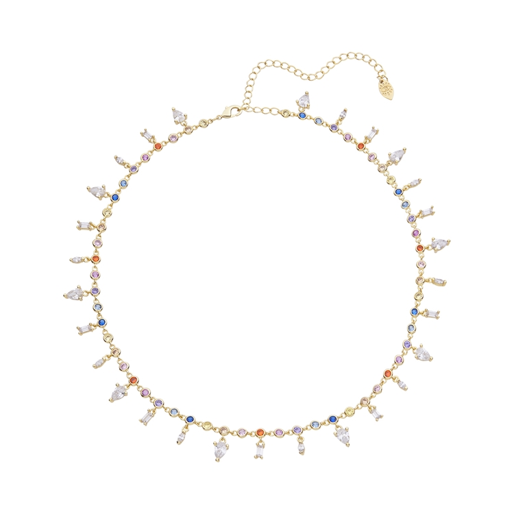 Colar Zircônias Coloridas