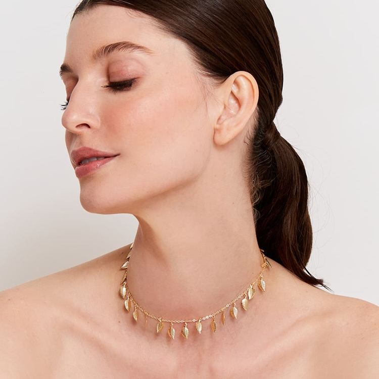 Colar Choker Folhas