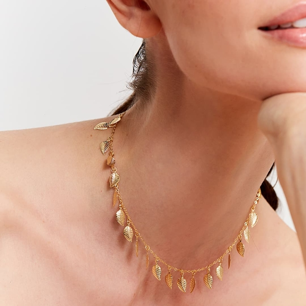 Colar Choker Folhas