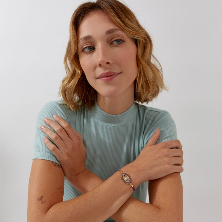 Pulseira Energy Olhos Lilás