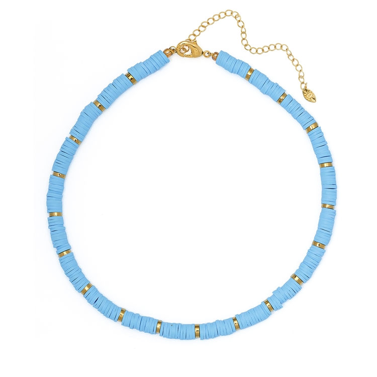Colar Beads  Hematitas Azul Celeste
