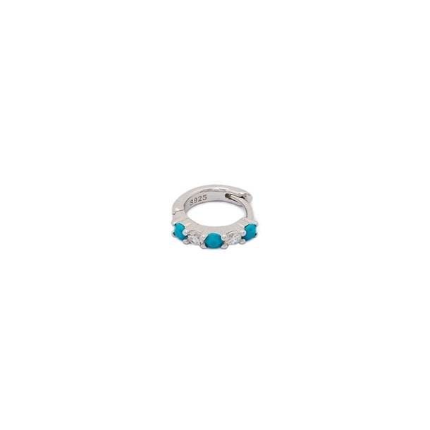 Brinco Piercing Argolinha Spark com Turquesa