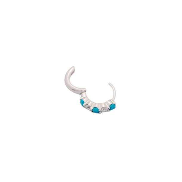 Brinco Piercing Argolinha Spark com Turquesa