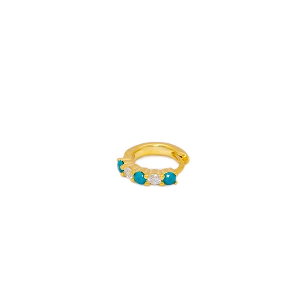 Brinco Piercing Argolinha Spark com Turquesa