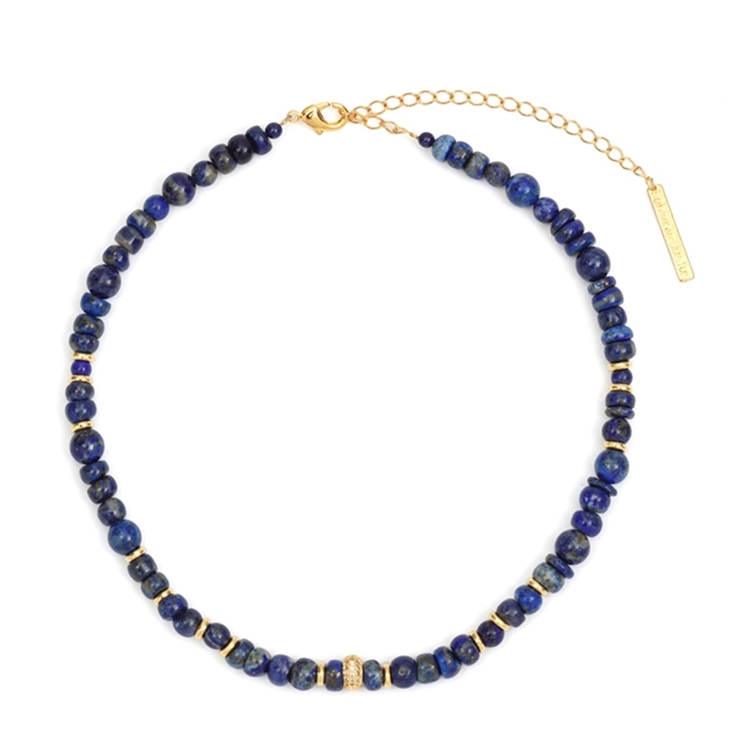 CLG PEDRAS NATURAIS LAPIS LAZULI E RONDEL DOURADO