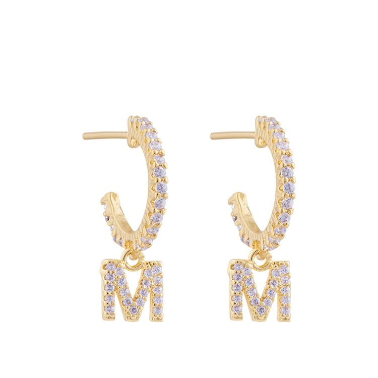 Argola Mini Letras Zircônias