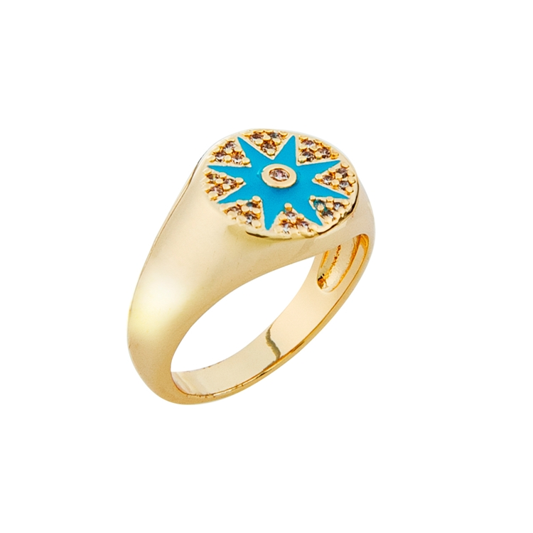 Anel Estrela Esmaltado