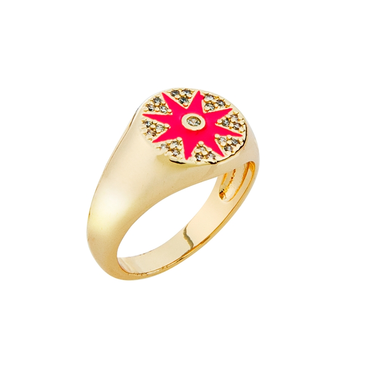 Anel Estrela Esmaltado