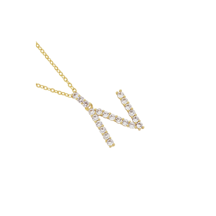 Colar Letras Zircônias Cravejadas