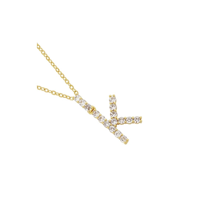 Colar Letras Zircônias Cravejadas