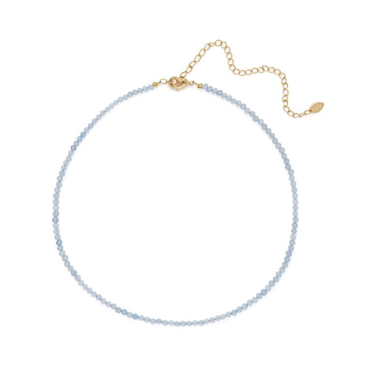 Choker de Água Marinha Natural