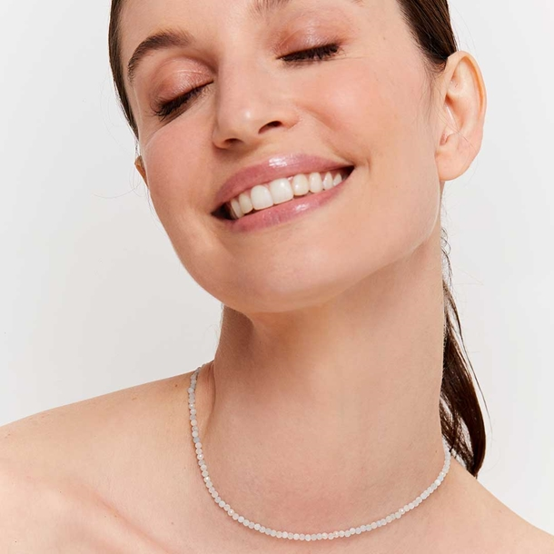 Choker de Água Marinha Natural
