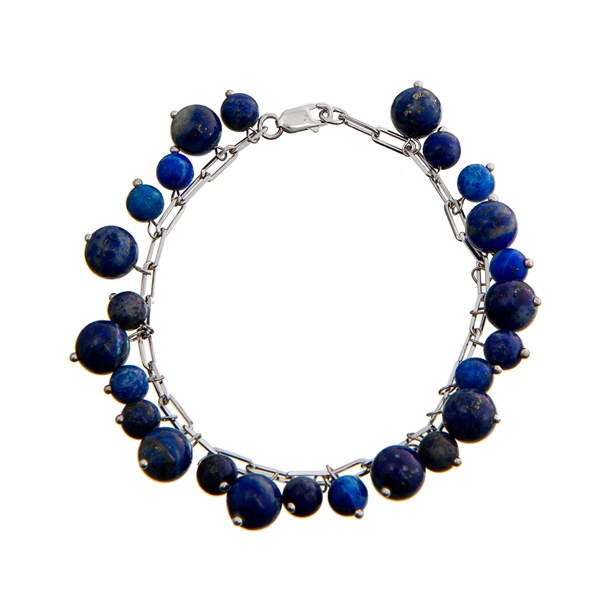 Pulseira Corrente Cadeado Lápis Lazuli