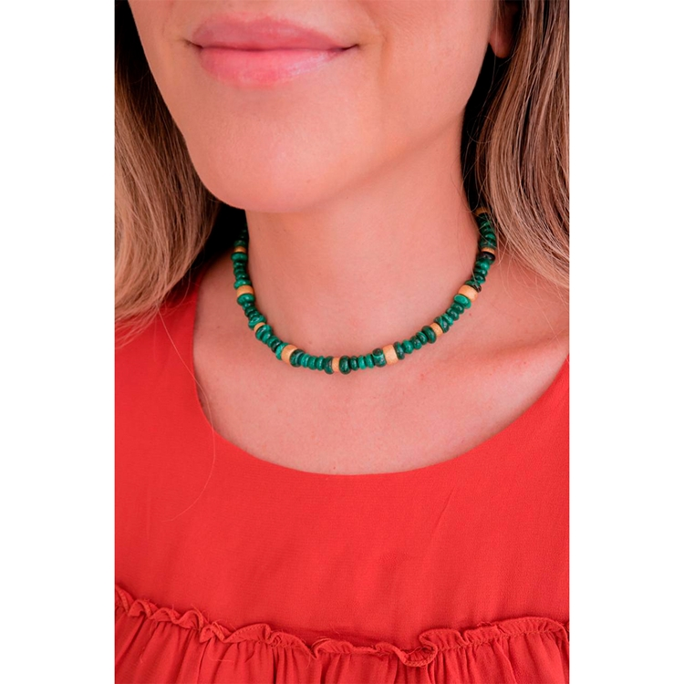 Choker Beads Malaquita