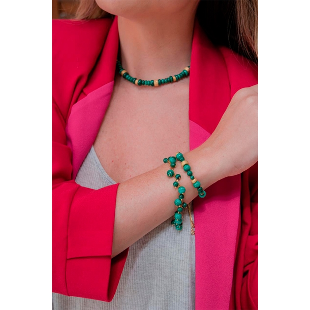 Choker Beads Malaquita