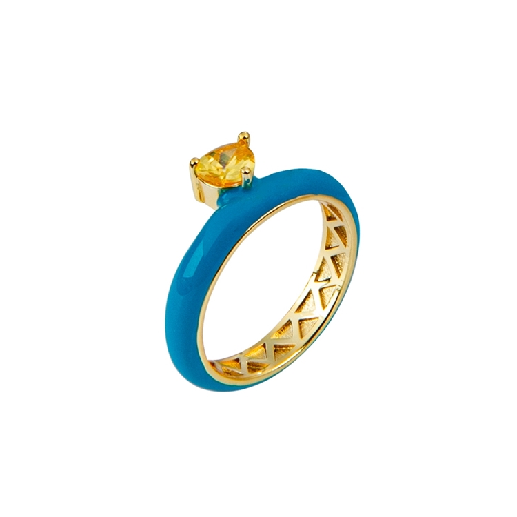 Anel Esmaltado Zircônias Lapidadas