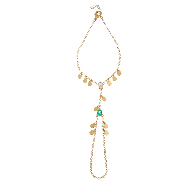 Pulseira Mão Gotas e Zircônias