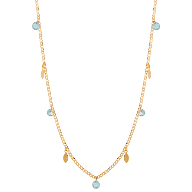 Colar  Folhas e Zircônias Azul